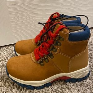 Boys Hiking Boot Size 13 Brown Red Navy